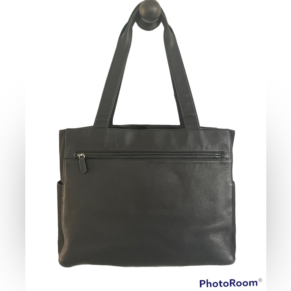 Fossil leather nylon tote